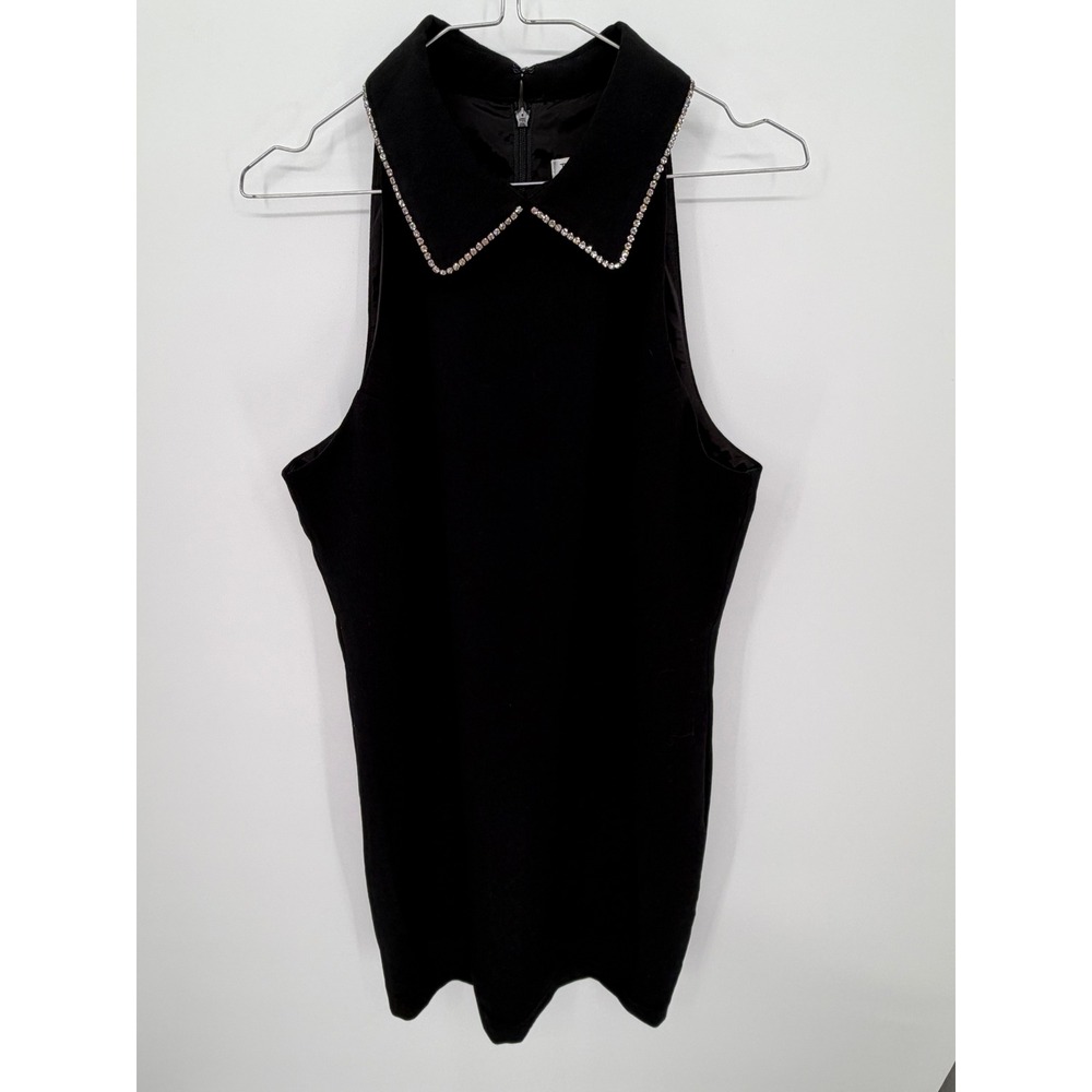 Trina Turk Womens Dress Rhinestone Embellished Collar Black Size 4